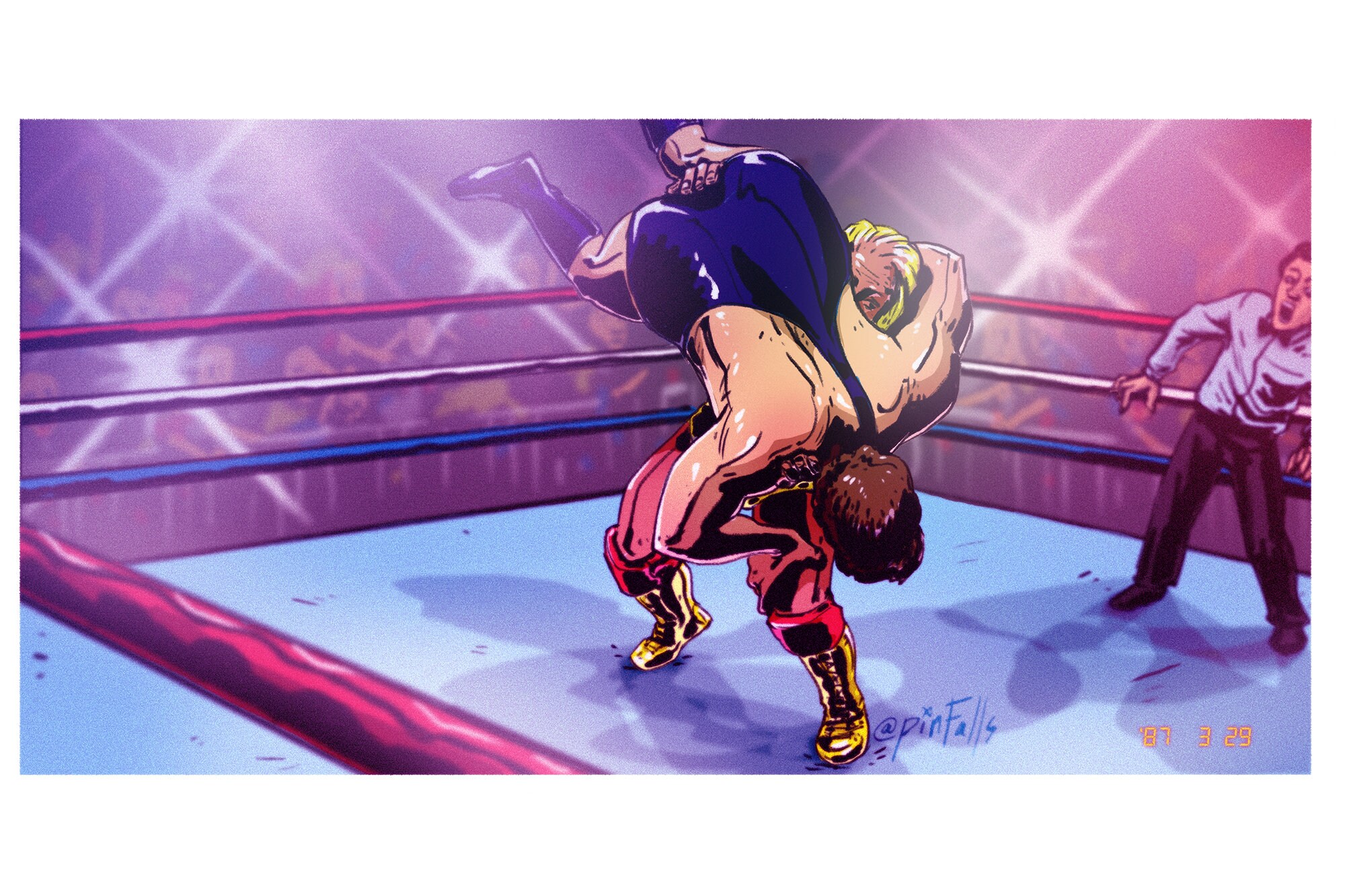 Body Slam Art Print Etsy