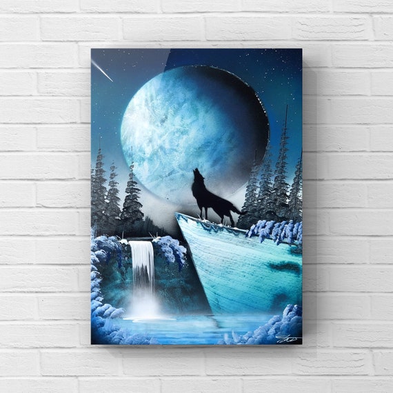 Wolf Spray Paint Art Spray Paint Wall Decor Street Art Etsy