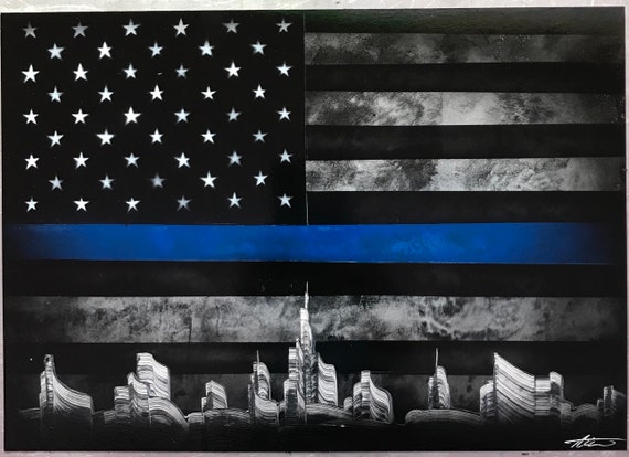 Police Flag Painting Wall Art Spray Paint Denmark - Police Flag Wall Decor Police Flag Painting Wall Art Spray Paint Denmark - Police Flag Wall Decor