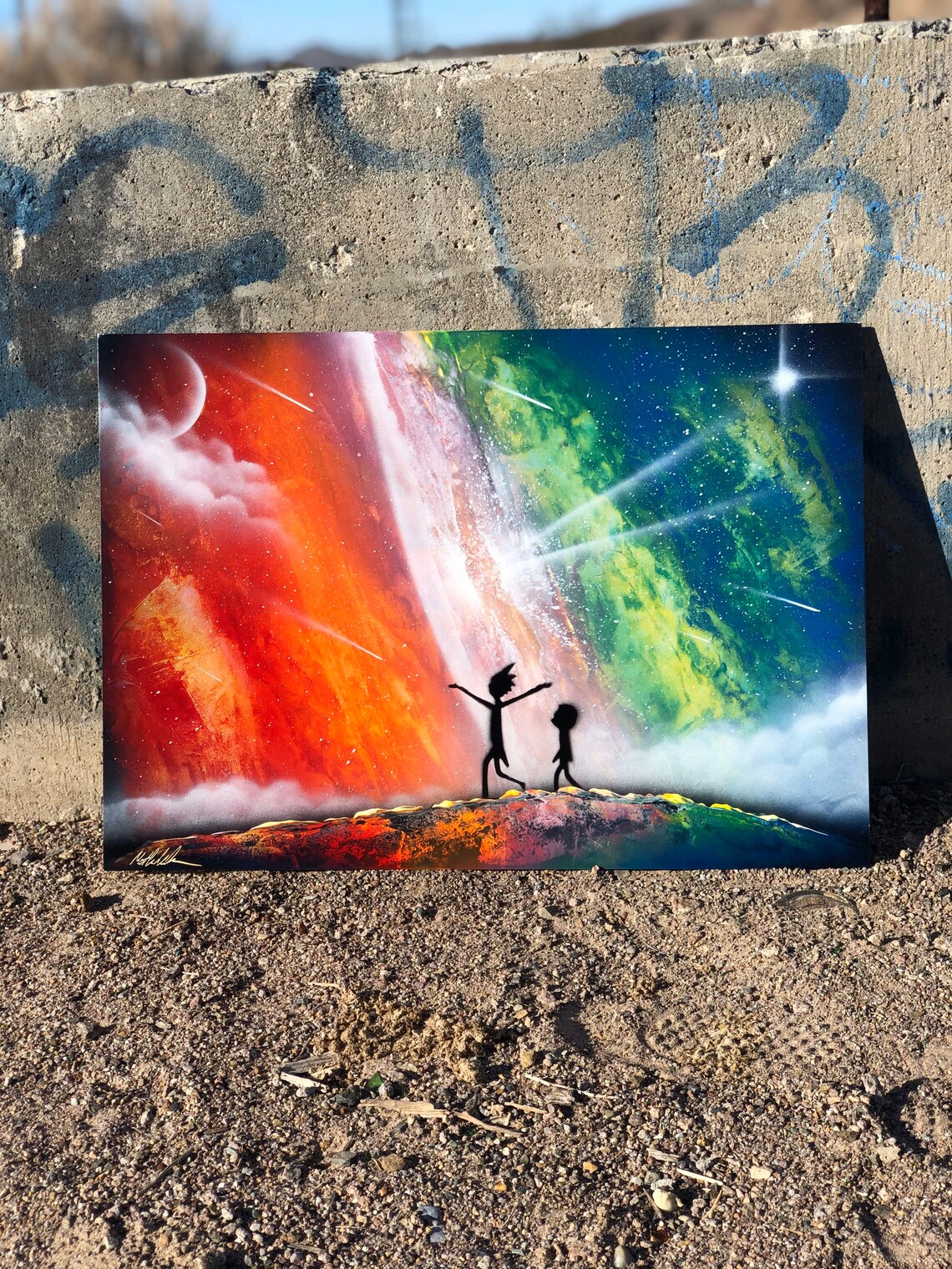Rick & Morty Spray Painting / Spray Paint Art/ Rick and Morty Etsy