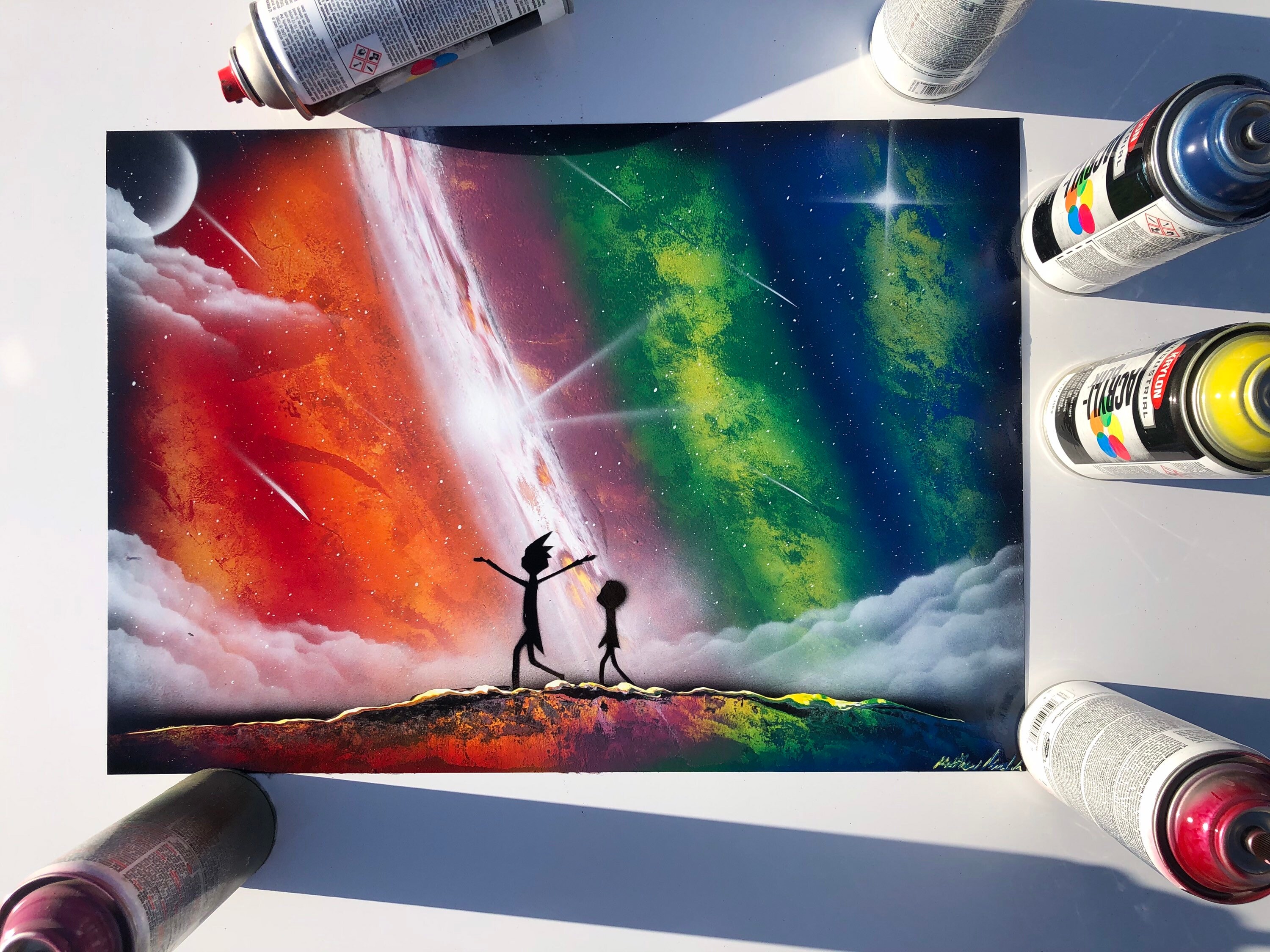 Rick & Morty Spray Painting / Spray Paint Art/ Rick and Morty Etsy