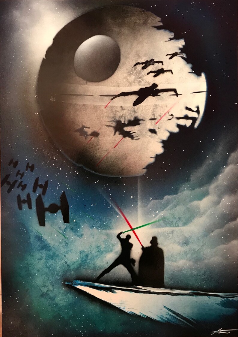 Star Wars Spray Painting / Spray Paint Art / Star Wars/ Death | Etsy