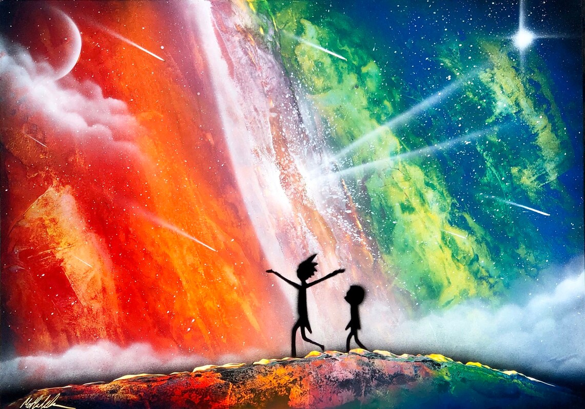 Rick & Morty Spray Painting / Spray Paint Art/ Rick and Morty Etsy