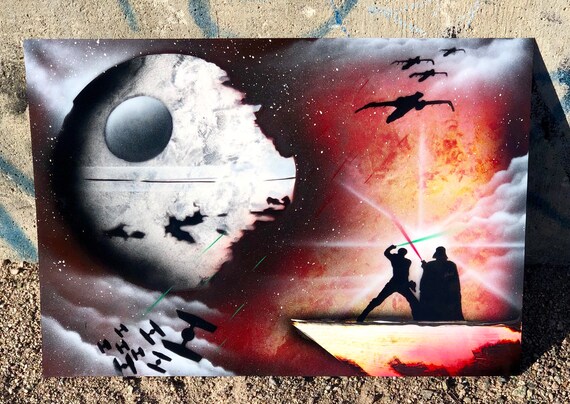 Star Wars Painting Red Background 