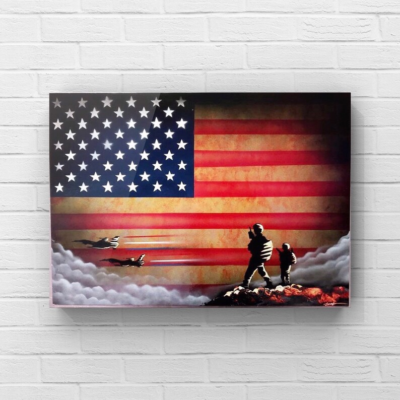 American Flag Military Spray Painting / Spray Paint Art / Etsy