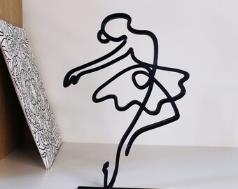 Minimalist Ballerina sculpture, dancer minimalist art sculpture, tabletop figure