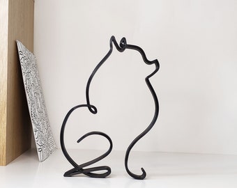 Minimalist Pomeranian Spitz sculpture, Pomeranian Spitz sculpture, tabletop figure Pomeranian Spitz, line art, home decor, Pomeranian Spitz