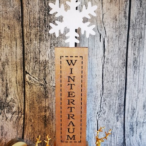 Illuminated Decorative Element XMAS Winter Dream Christmas Tree White Wood Snowflake Christmas Advent Decoration image 1