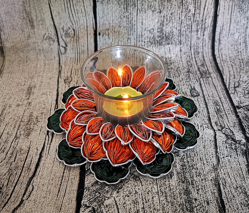 Upcycled Candle Holder Tealight Holder from Nespresso Capsules Alu Glass Concrete Kerzenglas