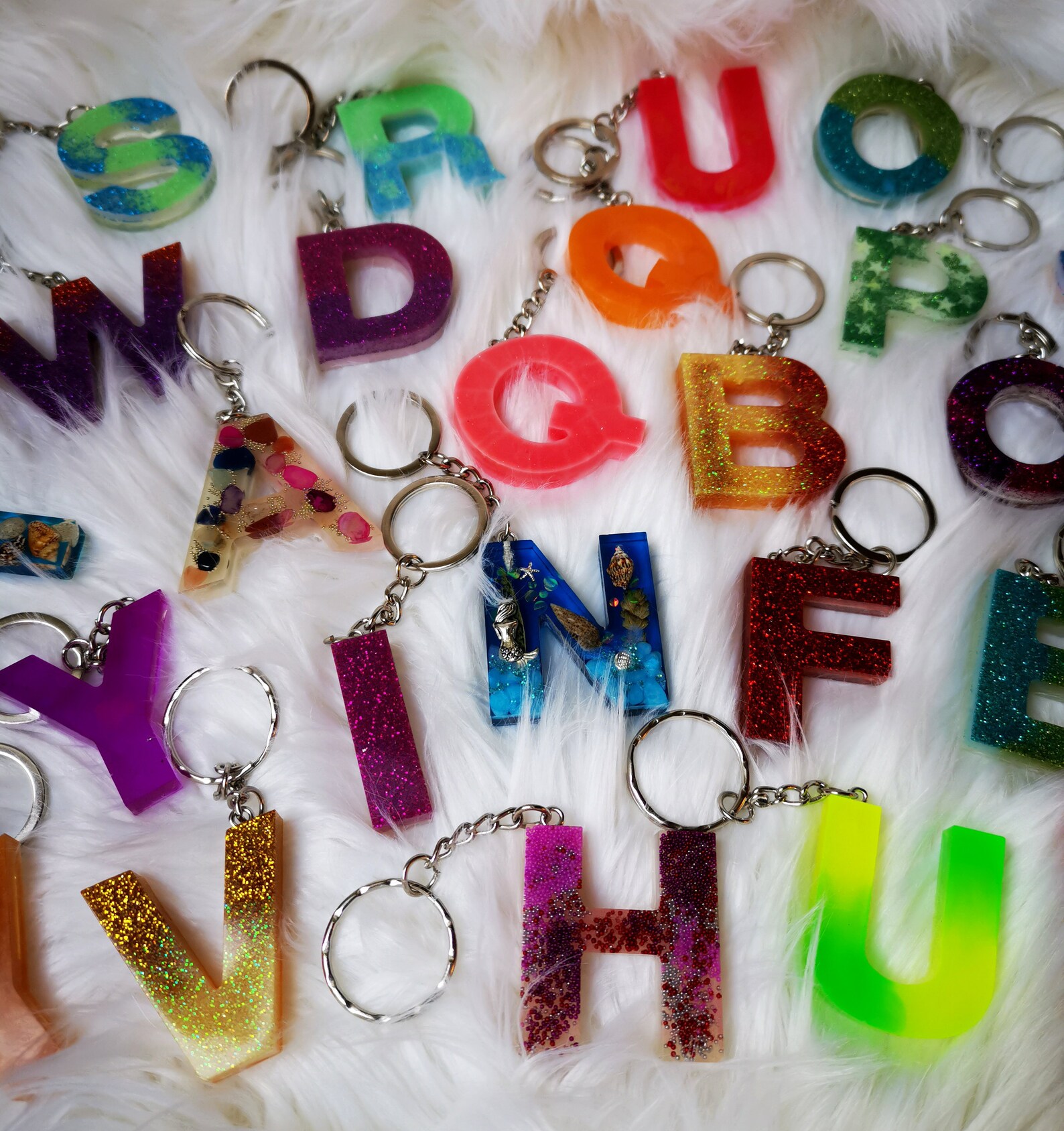 Alphabet ABC Name Keychain Pendant Pocket Tree Tree Disc Ocean Gift