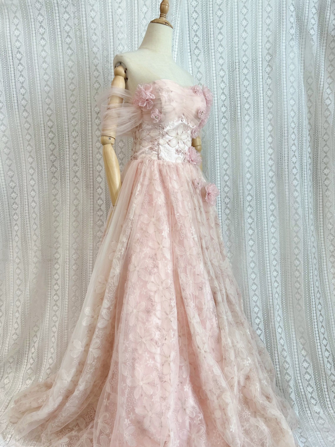 ball gown dress pink Pink Tulle Beaded Long Ball Gown, Beautiful A-Line Prom Dress, Pink Sw