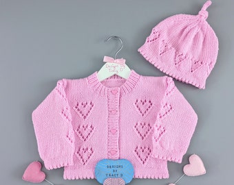 Baby Cardigan & Hat PDF Knitting Pattern