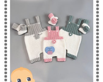 Baby Dungarees PDF Knitting Pattern