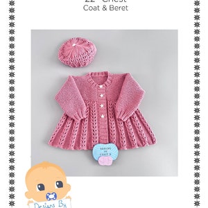 Baby Coat and Hat PDF Knitting Pattern 'Lilibet' DesignsByTracyD