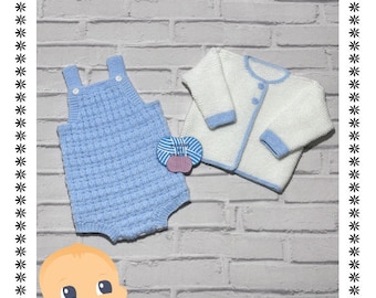 Baby Romper PDF knitting pattern 'Lorenzo' DesignsByTracyD