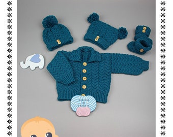 Baby Cardigan, Hats & Booties PDF Knitting Pattern
