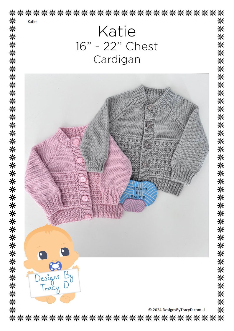 Cárdigans para bebés Diseños de patrones de tejido en PDF por Tracy D imagen 1