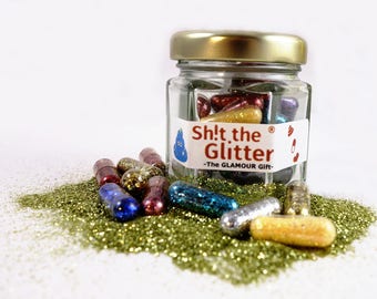 STG-the original glitter pills in the 20s glass! For birthdays, Christmas, New Year's Eve, as a hostess gift or as a little attention