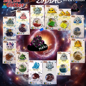 Shit the Glitter Zodiac Edition - Funkelnde Sternzeichen für Jeden! Als Geschenk/Überraschung oder Mitbringsel. Für Horoskop-Liebhaber ;)
