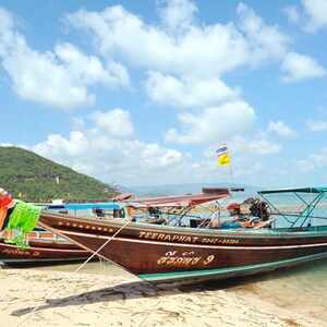 Thailand Photography, Thai Longtails Boats, Koh Samui, Beach, Home deco, fine art, Photo or canvas.