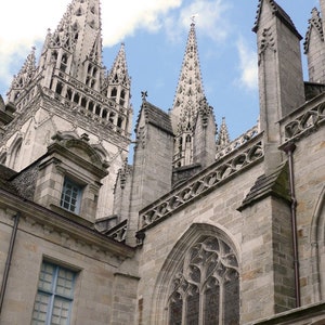 Fotografia da França, Bretanha, Catedral de Quimper, Finistère, belas artes, tela, foto.