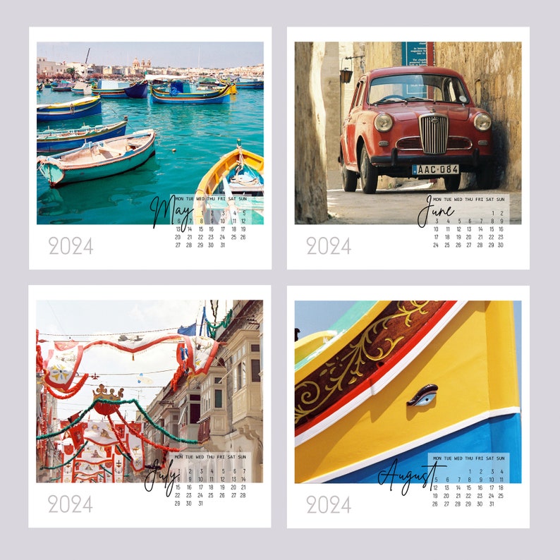 2024 Calendar Photographs of Malta Valletta 8X8 Inch Etsy Australia