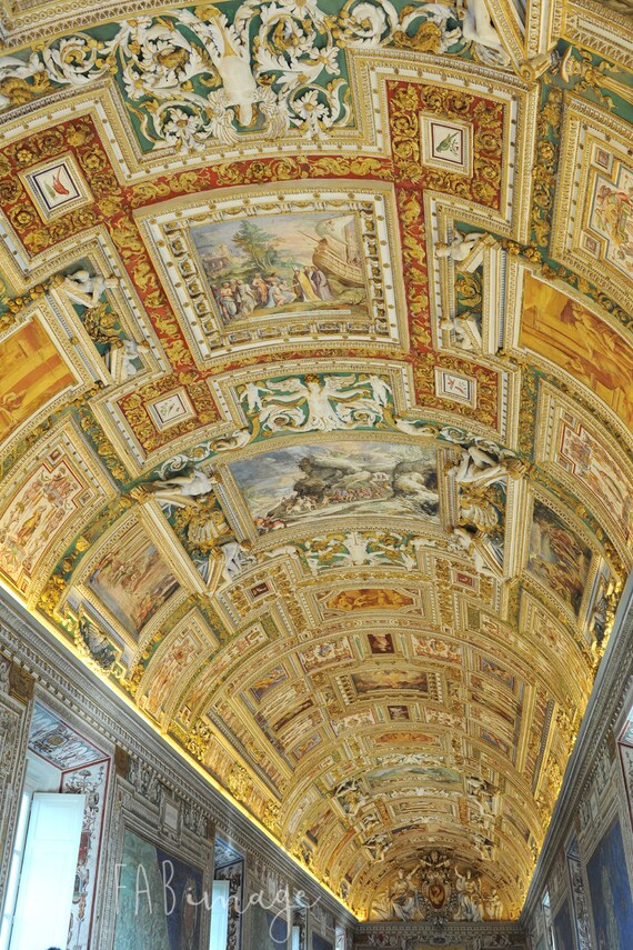 Photograph Of Italy Rome Vatican Museum Ceilings Home Decor Fine Art Canvas
