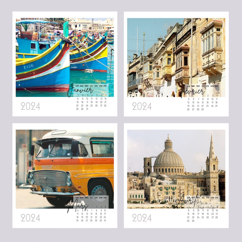 2024 Calendar Photographs of Malta Valletta 8X8 Inch Etsy Australia