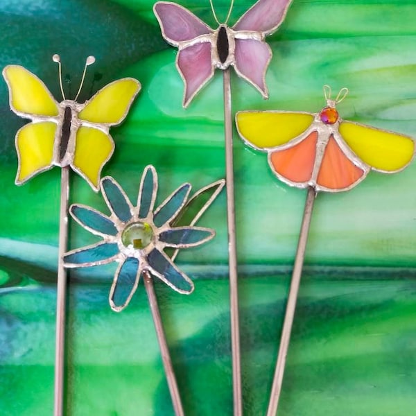 Stained Glass Plant Stake Etsy