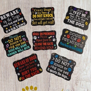 Personalized Beware of Dog Message Signs - Design Your Own Friendly or funny saying!!!