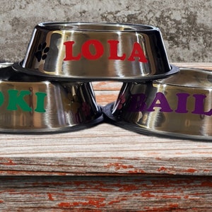 Personalized non-skid aluminum dog bowls - Design Your own!