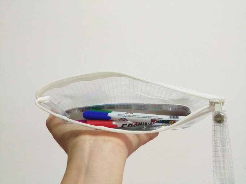 Pencil Case,Holographic Clear Bag,Makeup Bag,Cosmetic bag,Back to School,Transparent bag,Gift for Her image 6