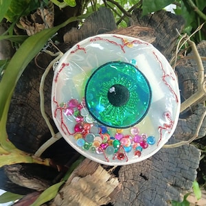 Eyeball Glitter Wallet, transparent coin purse, clear pouch, jelly wallet