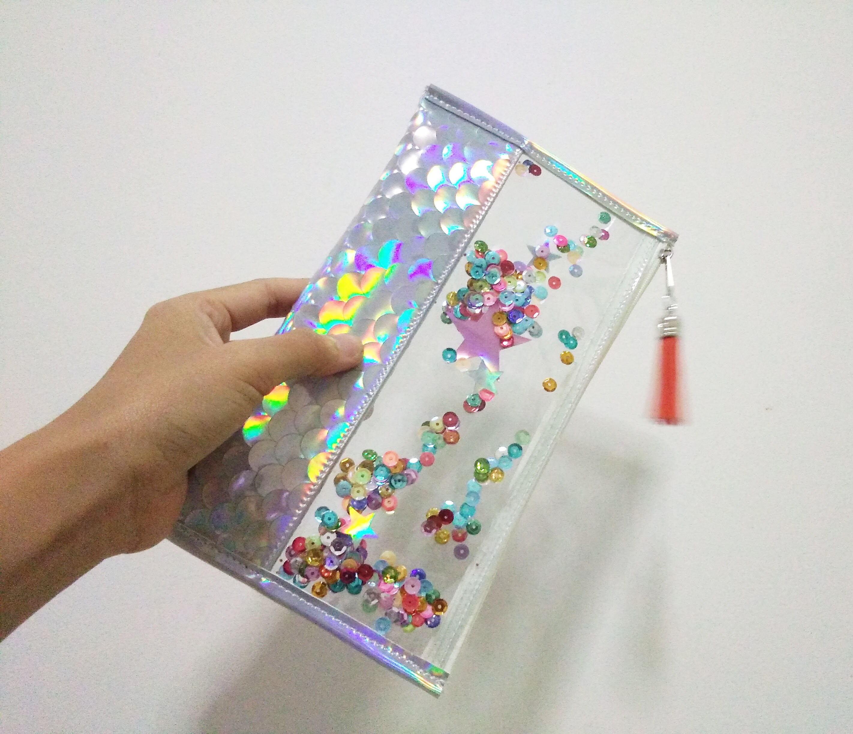 Holographic Mermaid Clear Glitter Bag Pencil Case makeup - Etsy