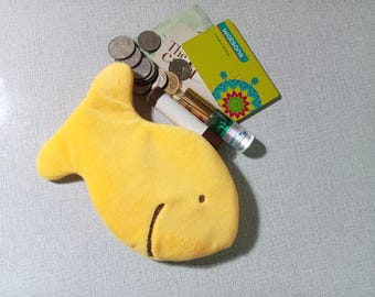 Fish Cracker Coin Purse, Fish Snack Coin Pouch, Fish wallet, Cute zipper pouch, mini bag
