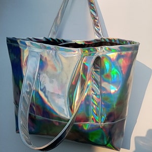 Silver holographic bag sale