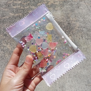 Candy Glitter Clear Wallet, transparent coin purse, clear pouch, jelly wallet