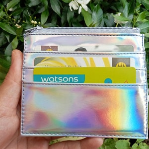 Holographic card case, Card Holder Wallet, Hologram card holder, metallic