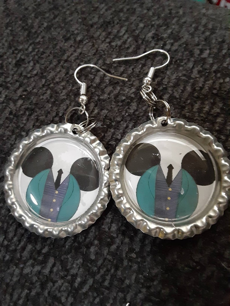 Haunted Mansion Butler Bottle Cap Earrings