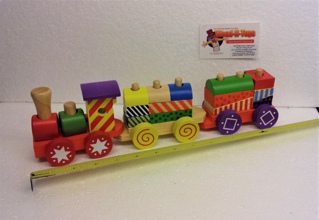 Wooden Blocks Train Toy Etsy UK