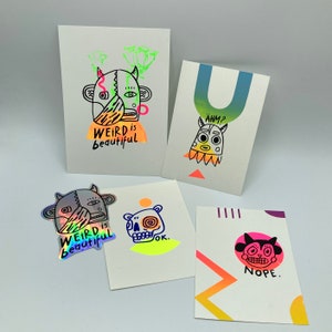 Screenprint/Screenprint Set &quot;Weird is beautiful&quot;