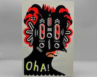 Screenprint/Screen printing "OHA"