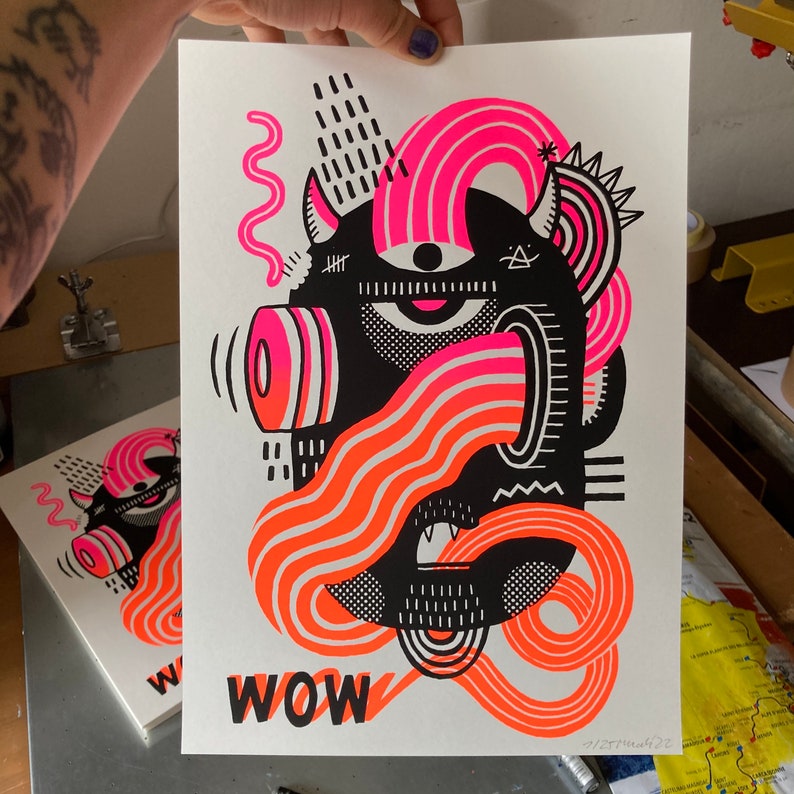 Screenprint/Siebdruck WOW Bild 2