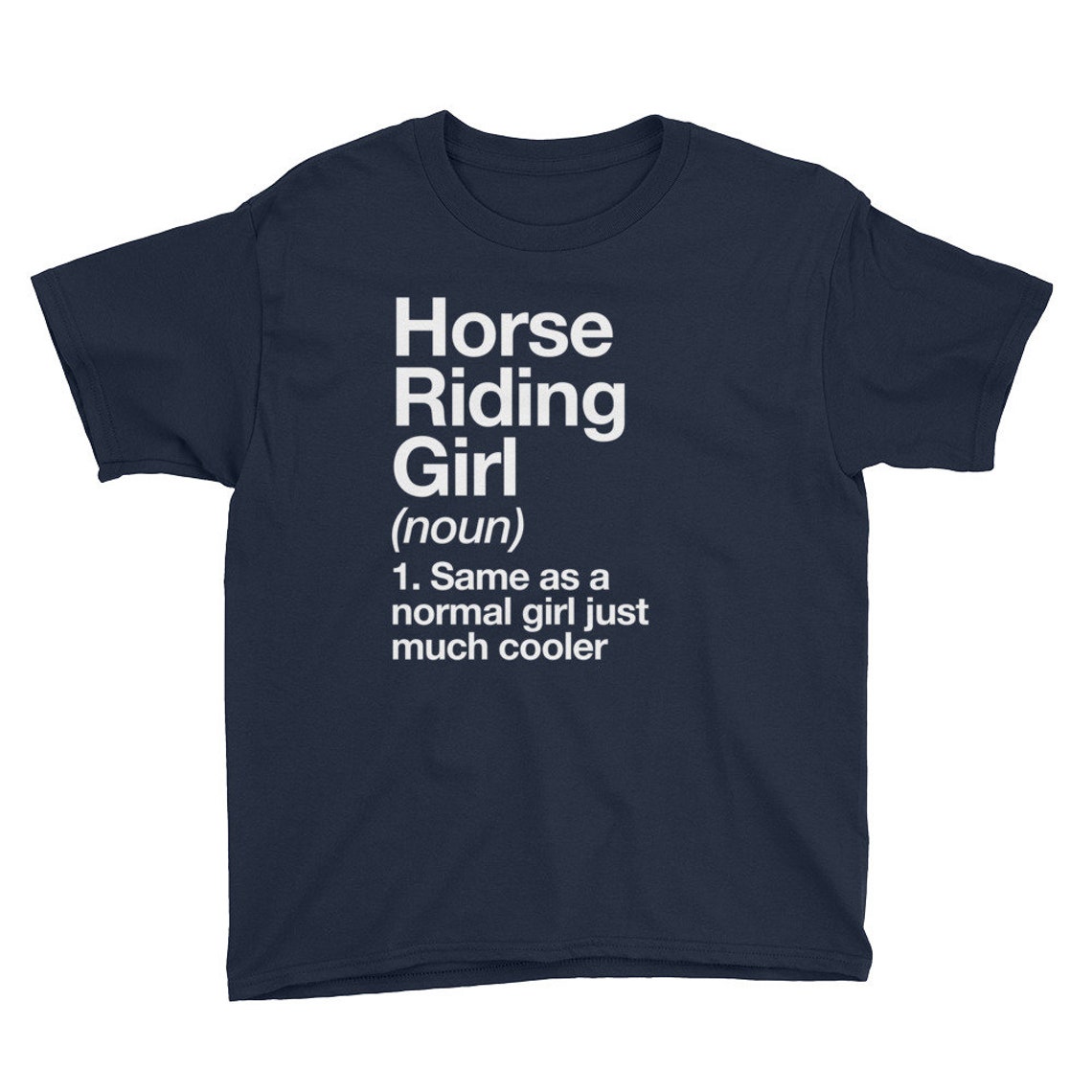 Horse Riding Girl Definition Youth Short Sleeve Tshirt Funny Etsy