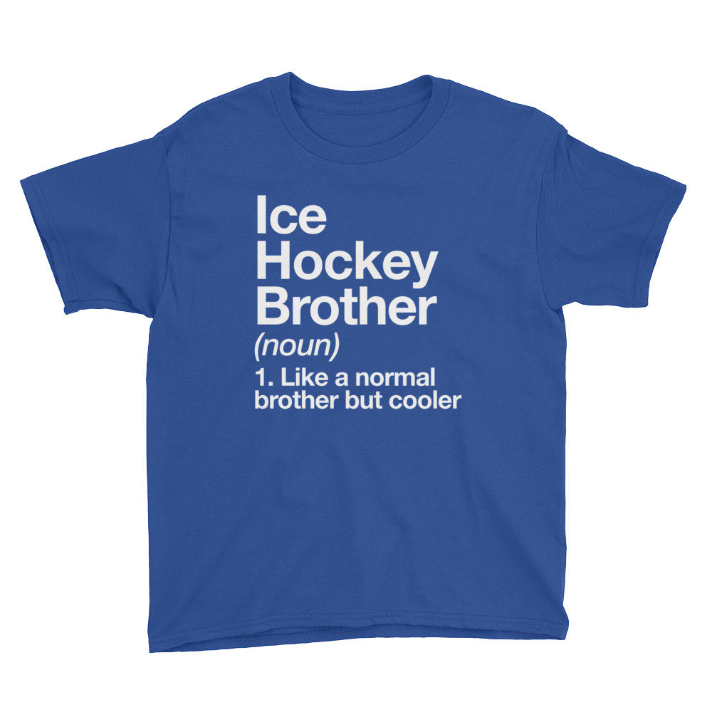 Ice Hockey Brother Definition Youth Short Sleeve T-Shirt Funny Sports Kids Tee
