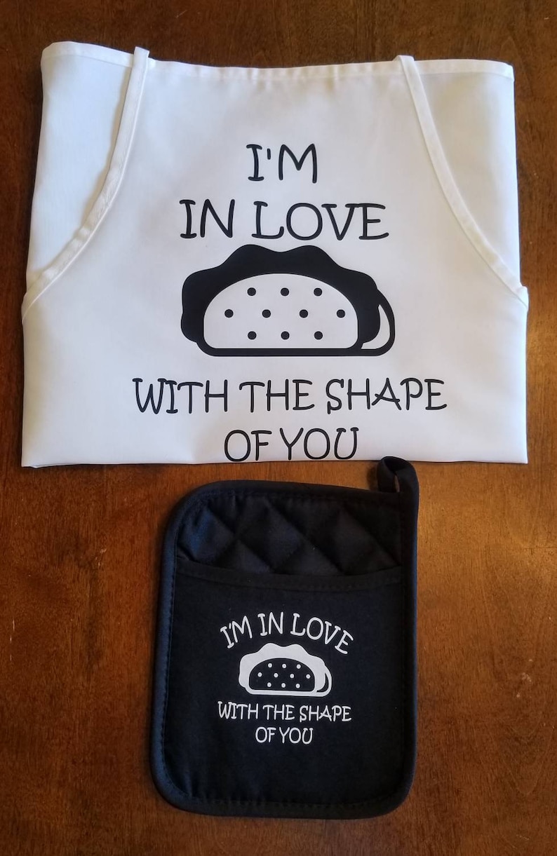 perfect gift for the taco obsessed Taco Tuesday Apron and potholderhot pad Taco set In love with shape of you Taco lovers