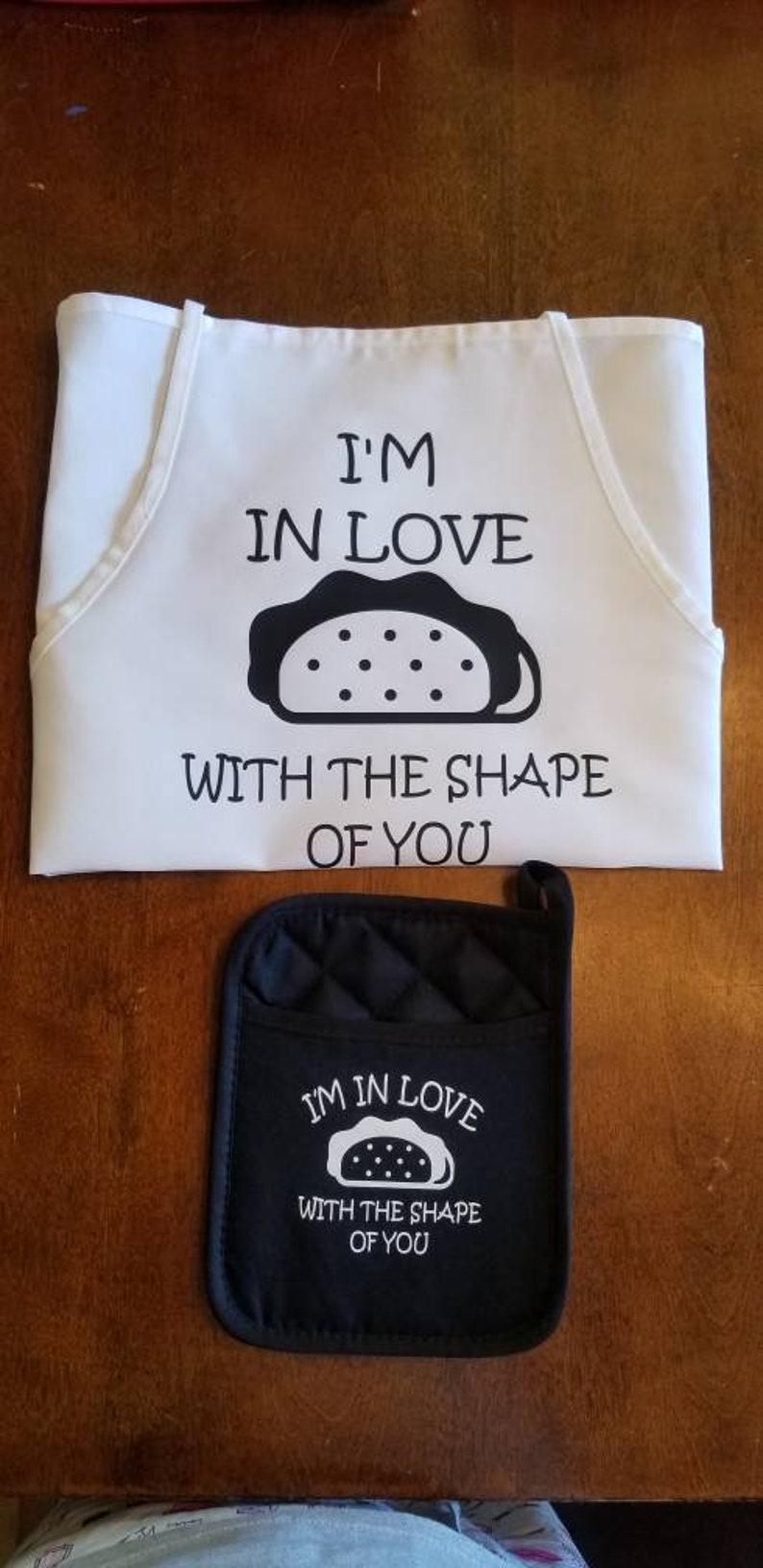 perfect gift for the taco obsessed Taco Tuesday Apron and potholderhot pad Taco set In love with shape of you Taco lovers