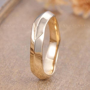5mm Unique Branch Mens Weddding Ring Nature Inspired Twig Band Engraved Ring Vine Leaf Minimalist Plain Gold Full Eternity Ring Promise Gift