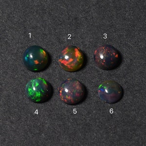 AAA+++ Top Quality Black Opal 6mm Round Cabochon Opal Ethiopian Opal Fire Opal One Of A Kind Gemstone - Can Be Customized To Any Jewelry