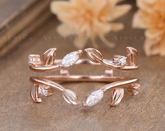 Vintage Double Curved Wedding Band Women Rose Gold Enhancer Vintage Double Curved Wedding Band Women Rose Gold Enhancer